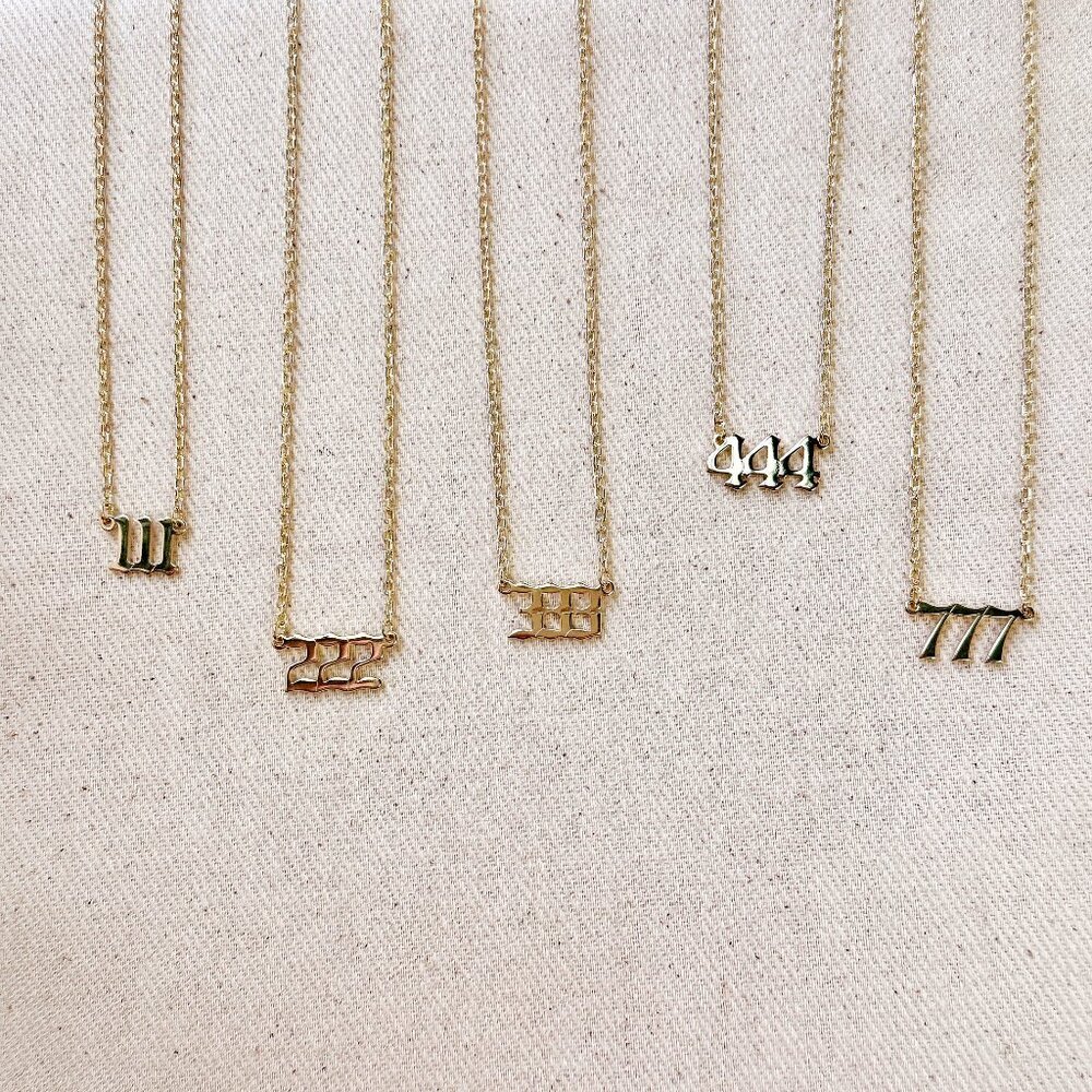 18K Gold Filled 333 Angel Number Necklace - Picture 5 of 5